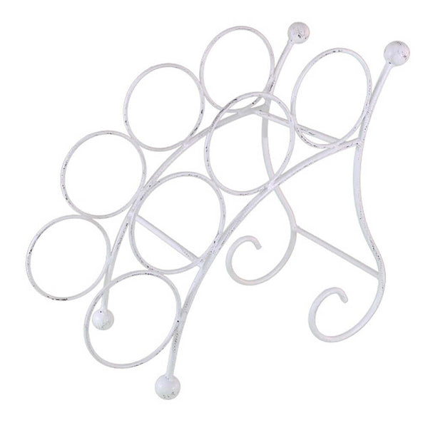 Portabottiglie Christopher Bianco Antico 36,5x19x33 h cm in Acciaio Bianco prezzo