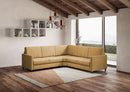 Divano Angolare 5 Posti 221x221x85 cm Karay in Tessuto Ocra