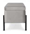 Panca Fondo Letto 2 Posti 110x42x42 cm con Vano Contenitore Irina Grigio Chiaro
