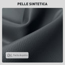 Divano 2 Posti Design Moderno 115x73x83 cm Senza Braccioli e Trapuntato in Finta Pelle Nero  