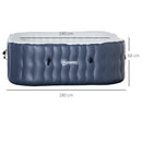 Vasca Idromassaggio da Esterno Gonfiabile Riscaldata 180x180x68 cm 930 Litri Blu Scuro