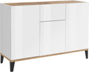 Credenza 3 Ante + 1 cassetto 120x40x82 cm Sunrise Acero Pereira e Ardesia