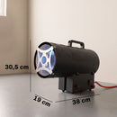 Riscaldatore Industriale a Propano Portatile 15 kW 38x19x30,5 cm con Accensione Piezoelettrica in Acciaio Laminato Nero      
