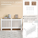 Copritermosifone 152x19x83 cm in MDF e Legno Truciolare Bianco