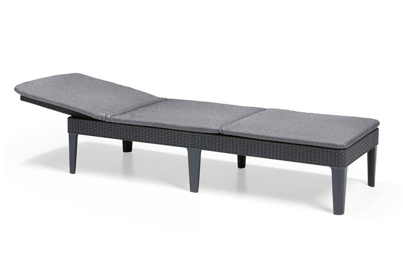 Lettino Prendisole da Giardino 187,5x58x29 cm con Cuscino in Resina Keter Jaipur Antracite