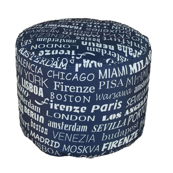 sconto Pouf Puff Puf Tondo 50x40cm Big City Blu Avalli