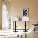 Set 2 Sgabelli 51x44x60/80 cm in Similpelle Base Nera Bianco