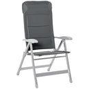 Sedia da Pesca Pieghevole con Schienale Regolabile 75x61,5x76-115 cm in Alluminio e Poliestere Grigio   