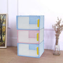 Scatola Scarpe Salvaspazio 23x33xH14 cm Contenitore con Sportello Azzurro