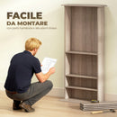 Scaffale Porta CD a 6 Ripiani Regolabili 58x24x126,3 cm per 360 CD e 185 DVD in Melamina Color Legno      