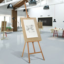 Cavalletto per Pittura Treppiede 65x68x174-230 cm con Supporto per Tela Regolabile in Legno di Faggio   