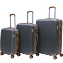 Set 3 Valigie Trolley Rigide da Viaggio Easy Roll Serratura con Codice in ABS Grigio  