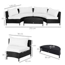 Set Salotto da Giardino Divano in Rattan Sintetico e Tavolino  Nero