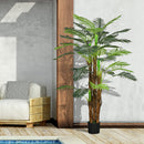 Pianta Artificiale Palma Verde con 36 Foglie da 160 cm in Vaso in PE e Cemento per Interno ed Esterno   