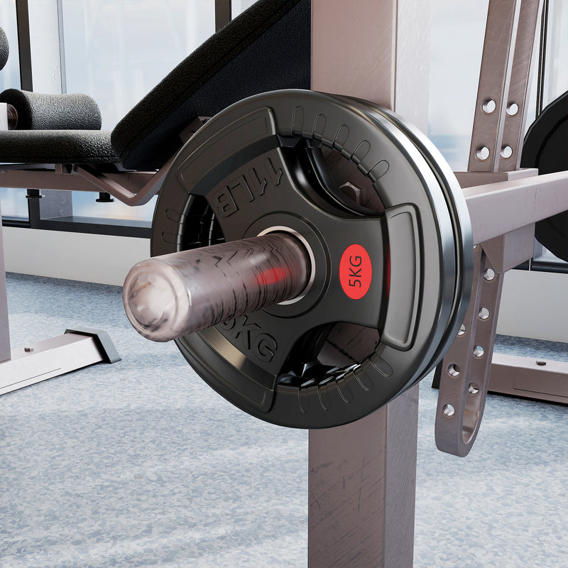 Set Dischi Pesi Palestra 2x5kg Foro 5 cm in Acciaio Rivestiti in Plastica Nero      