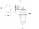 Lampada Applique Media in Basso Colore Bianco e Argento per Esterno Linea Old Sovil