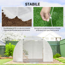 Serra a Tunnel 396x300x200 cm con 2 Aste Rimovibili Porte e Finestre a Rete in Acciaio Zincato e PE Bianco      