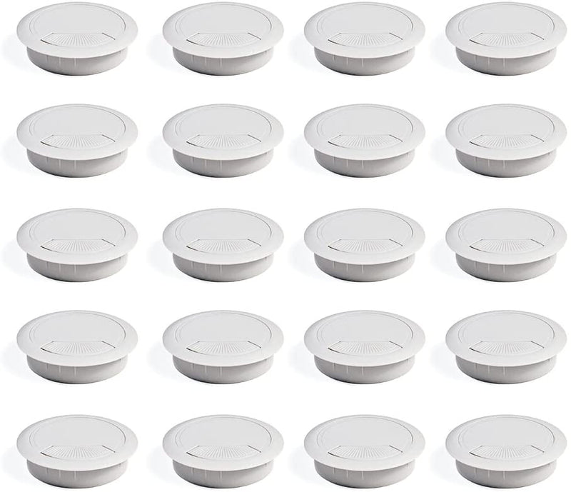 Set di 20 Passacavi da Incasso Ø6 cm in Plastica Emuca Bianchi