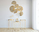 Tavolinetti Glam Lignes Tris Ø40x63-35x57,5-30x53,5 cm in Ferro e Vetro Oro