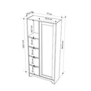 Mobile 4 Cassetti 5 Ripiani 164,5x77x29,6 cm in MDF Yada Bianco