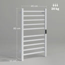 Scaldasalviette Elettrico Smart 45x11x80 cm a 10 Barre con Timer e Display LCD in Acciaio Inox Bianco  