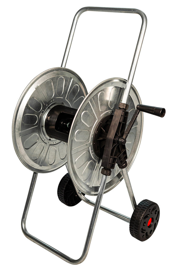 sconto Carrello Avvolgitubo Manuale con Ruote 80 mt Tubo Ø1/2” in Acciaio Zincato Grigio Agrati