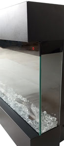Camino Elettrico da Parete o Incasso Velar 182x20x48 cm Effetto Fiamma Telecomando in MDF Nero Opaco