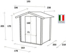 Casetta Box da Giardino per Attrezzi 178x218 cm con Porta Finestrata in Legno Naturale