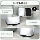 Pattumiera a Pedale 12 Litri 24,5x32x34,5 cm con Chiusura Silenziosa in Metallo e PP Bianco