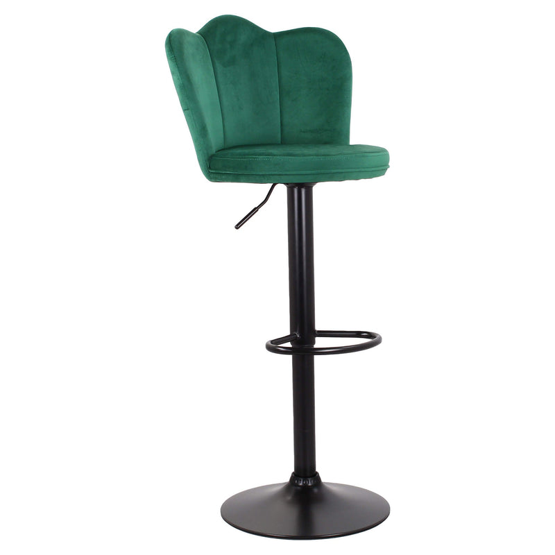 Set 2 Sgabelli 38x38x60/80 cm in Velluto Base Nera Ottanio