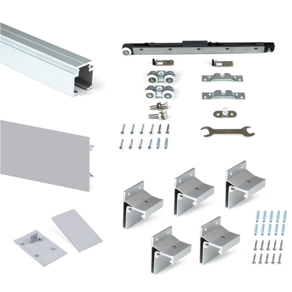 Binario per Porte Scorrevoli con Kit di Accessori 200 cm in Alluminio Emuca acquista