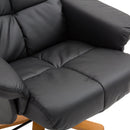 Poltrona in Similpelle con Poggiapiedi Nera 