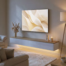 Mobile TV Sospeso Fino a 65" 140x24x20 cm con 2 Cassetti Armadietto Luci LED RGB e Prese di Corrente Bianco e Color Legno      