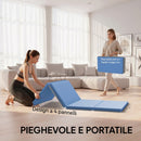 Tappetino da Ginnastica Pieghevole 180x80x5 cm Materassino Fitness Spesso 5 cm e Antiscivolo in Schiuma EPE Azzurro      