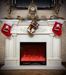 Camino Elettrico da Pavimento 126x180x38 cm Effetto Fiamma 1500W Montecarlo Marrone