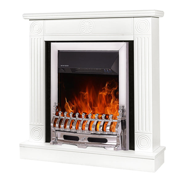 Camino Elettrico da Pavimento 86,5x82x25 cm Effetto Fiamma 2000W Donald & Galileo silver Bianco/nero prezzo
