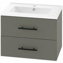 Mobile Bagno 61x40x48 cm con Lavabo in Ceramica e 2 Cassetti in Truciolare e MDF Verde      