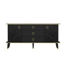 Madia Bienmadia 180 2 ante e 3 cassetti effetto marmo nero oro