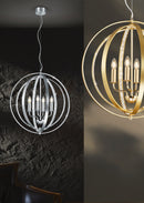 Lampadario da Interno  E14 in Metallo Ottone Lucido