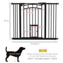 Cancelletto per Cani Taglia Piccola e Media 74-100x76 cm con Chiusura Automatica Nero  