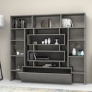 Parete attrezzata libreria Ariela beton 180x160 cm