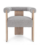 Sedia 70x60x71 cm Agape in Bouclè Naturale/Grigio