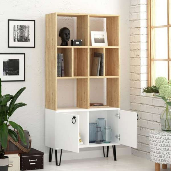 prezzo Libreria Bene 80x30x166 cm con ante rovere bianco