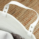 Cesto Portabiancheria Pieghevole con Manici 88L Ø56x35.5 cm in Cotone Naturale Bianco Crema 