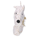 Fermaporta tessuto cane bianco cm 35x5xh26