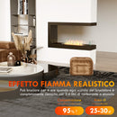 Camino a Bioetanolo da Incasso 100x30x55 cm Bruciatore 2,4L Nero