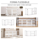 Cancelletto di Sicurezza Pieghevole per Animali Domestici 215x38x75 cm in Legno Bianco