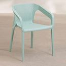 Set 4 Sedie da Giardino Impilabili 54x74x57 cm in Polipropilene Siena Salvia