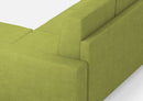 Divano 3 Posti con Pouf 208x155x85 cm Sakar in Tessuto Verde
