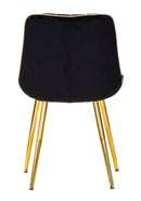 Set 2 Sedie Imbottite 51x59x79 cm in Poliestere Paris Nero e Oro